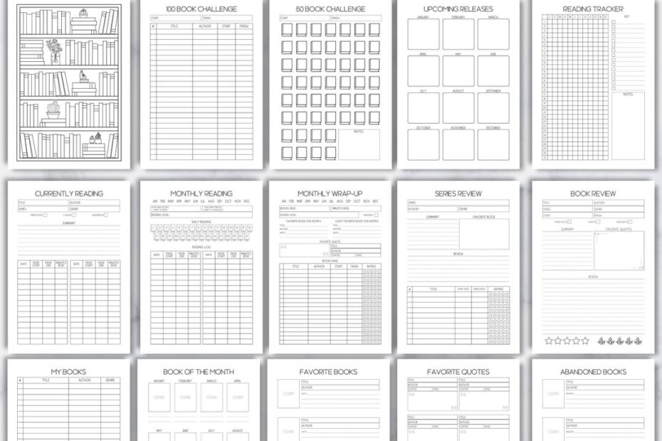 Reading Journal Printable Reading Planner Book Review Journal Book Summary Printable Bookshelf Reading Tracker Perfect For Book Club Etsy