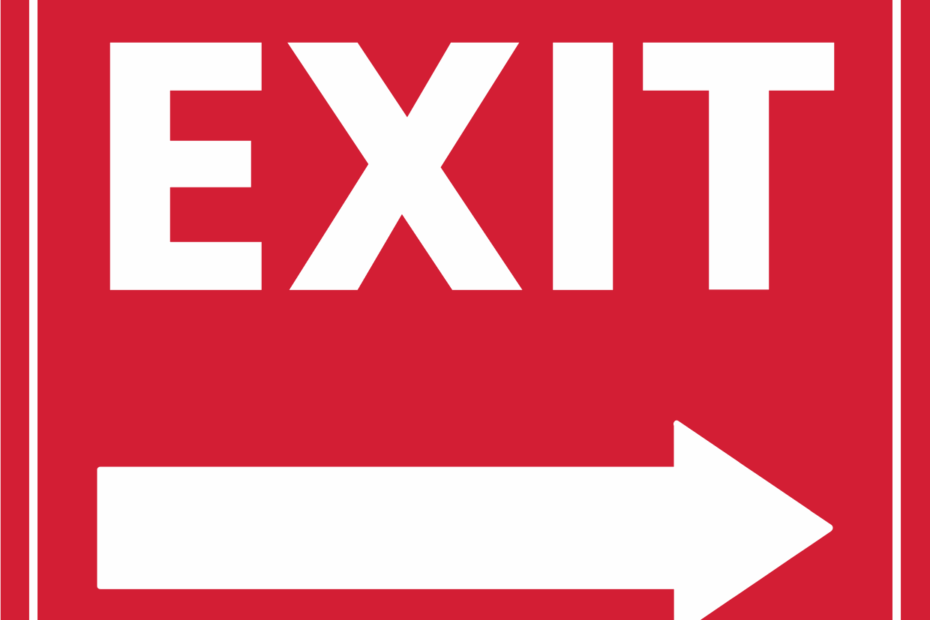 Red And White Right Pointing Arrow Exit Sign Template Square Signs