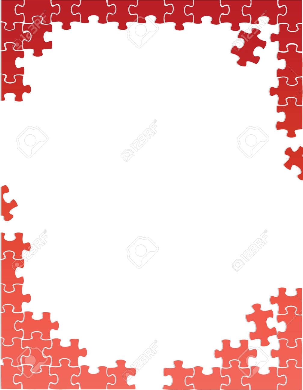 Red Puzzle Pieces Border Template Illustration Design Over A White Background Royalty Free SVG Cliparts Vectors And Stock Illustration Image 28094718 
