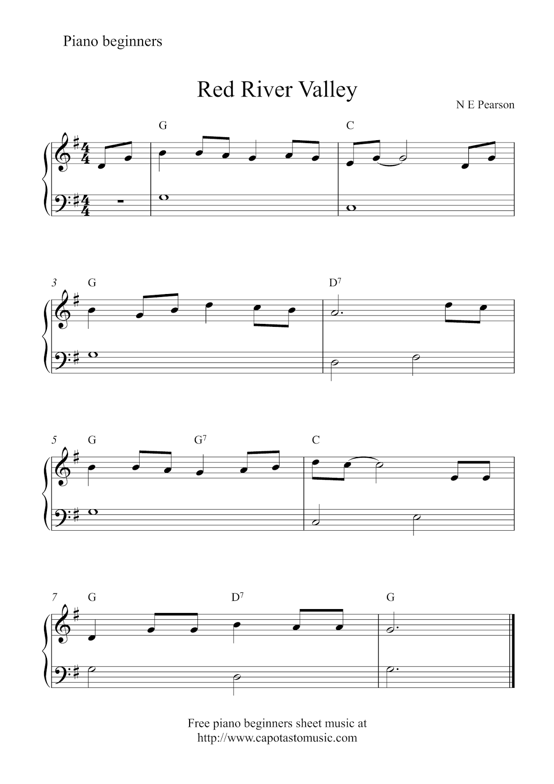 Red river valley piano beginners png
