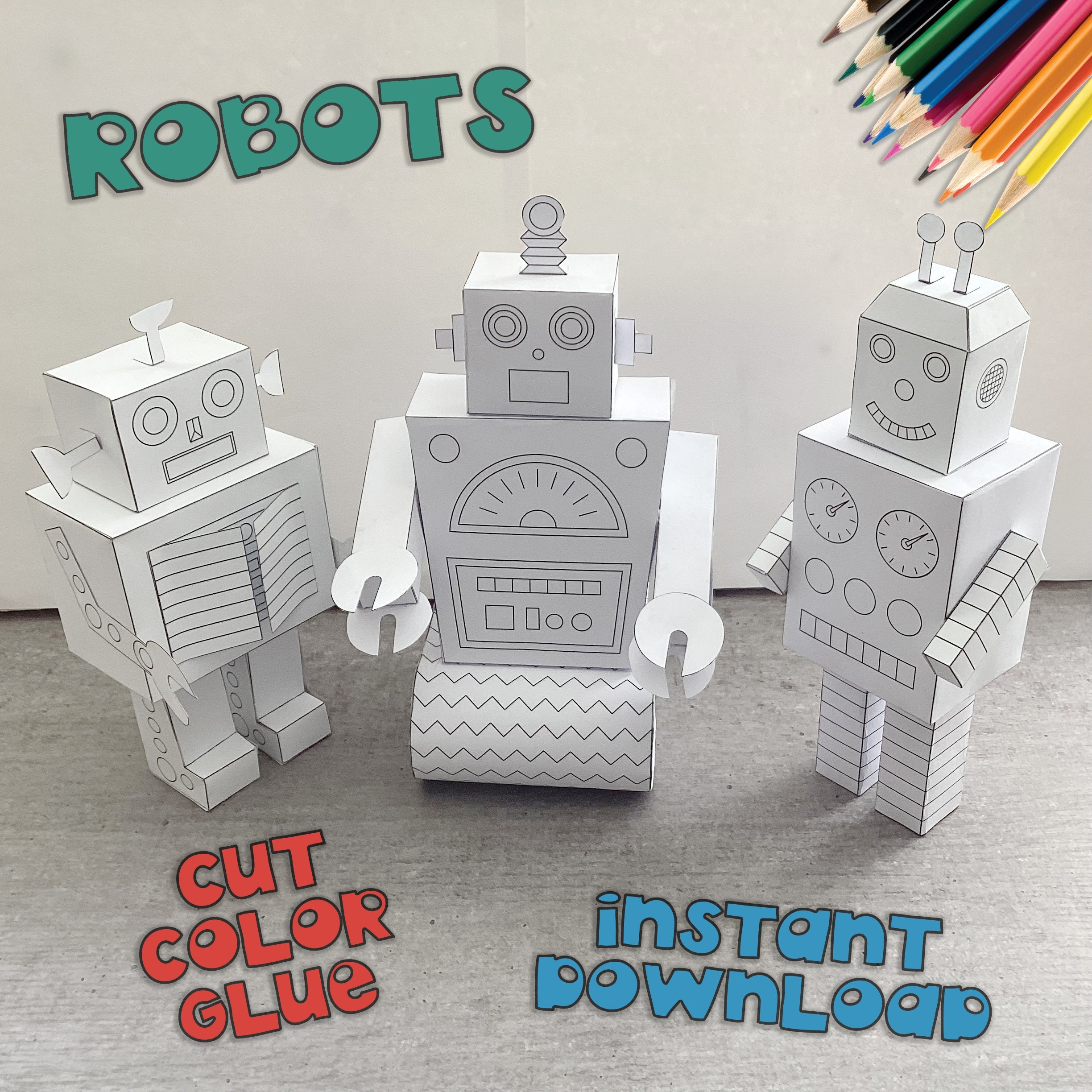 Robots Template Printable Craft Sheets Activity Sheets Paper 