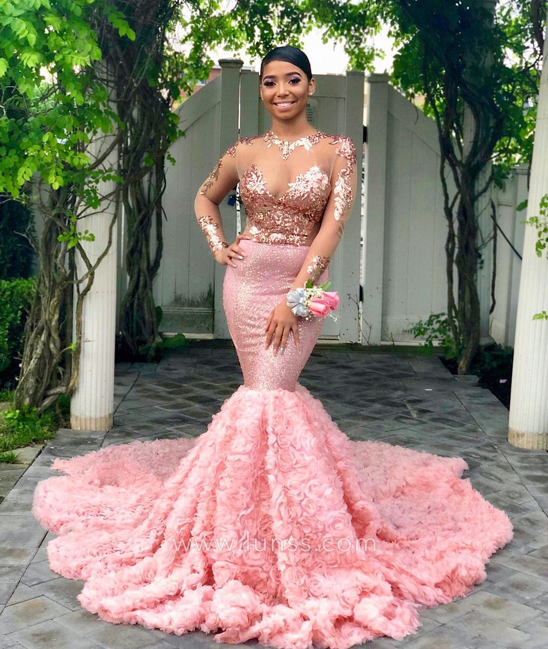 Rose Gold Color Prom Dress Clearance