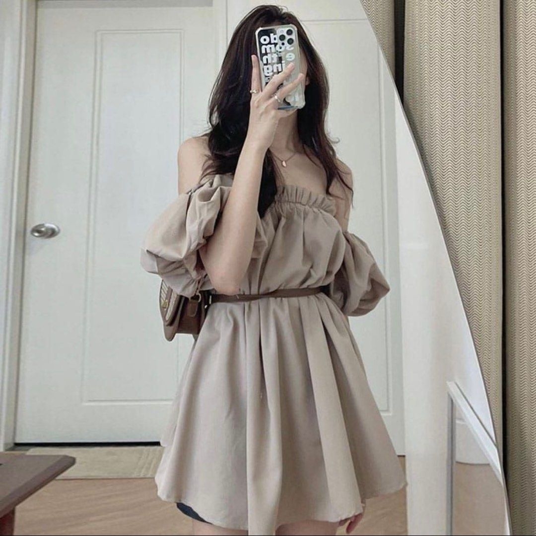 Sabrina Dress Nude Color Fesyen Wanita Pakaian Wanita Gaun U0026 Rok Di Carousell