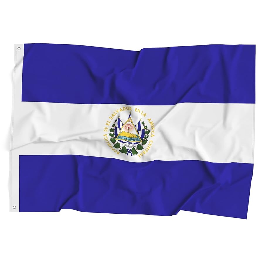 Salvadoran El Salvador National Flag 3x5 Feet Polyester Fiber Bright Colors Anti Ultraviolet Fade Indoor Outdoor Banner
