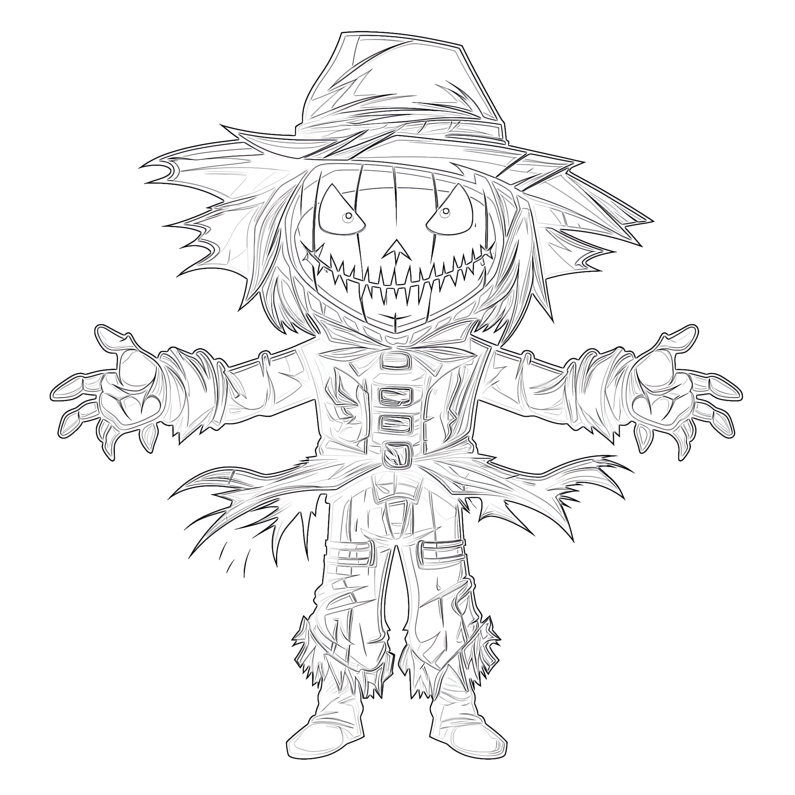 Scarecrow Coloring Page Coloring Pages Mimi Panda