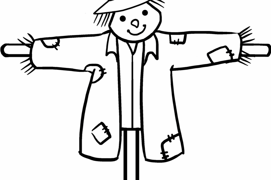 Scarecrow Coloring Page Easy Drawing Guides