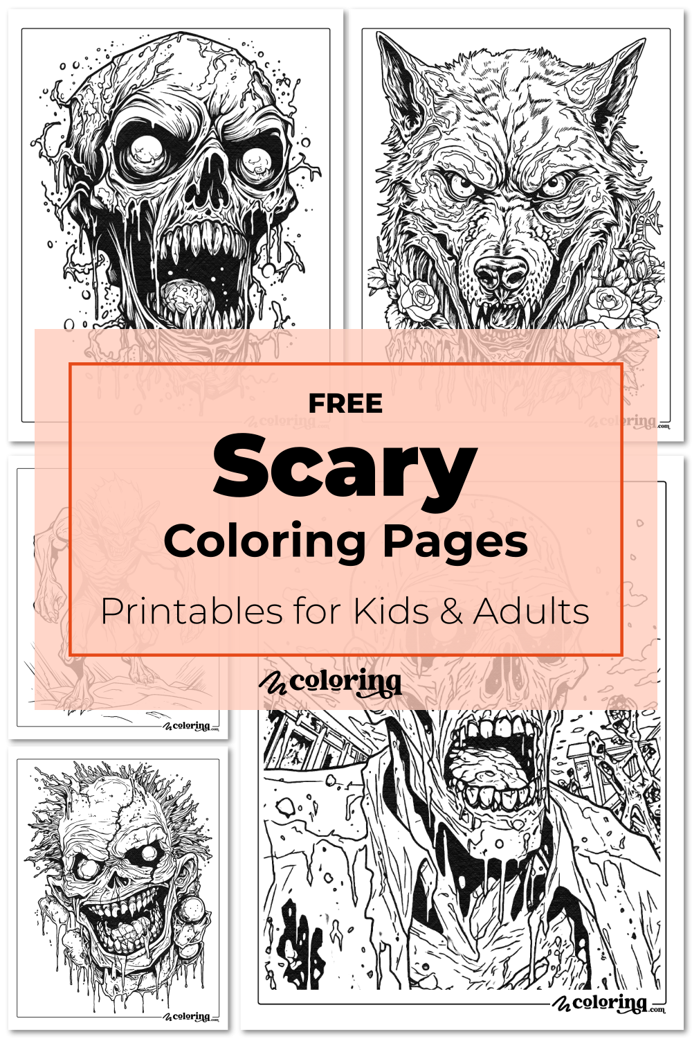  Scary Coloring Pages 34 Free Printables For Kids U0026 Adults