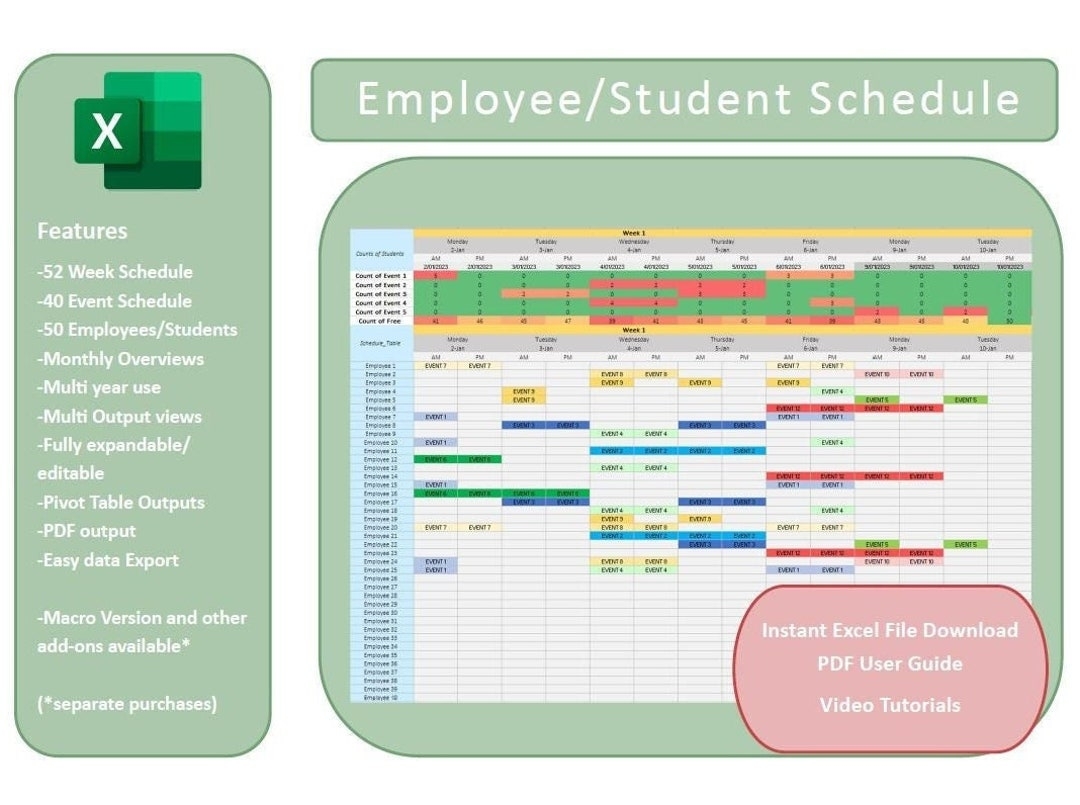 scheduling template excel