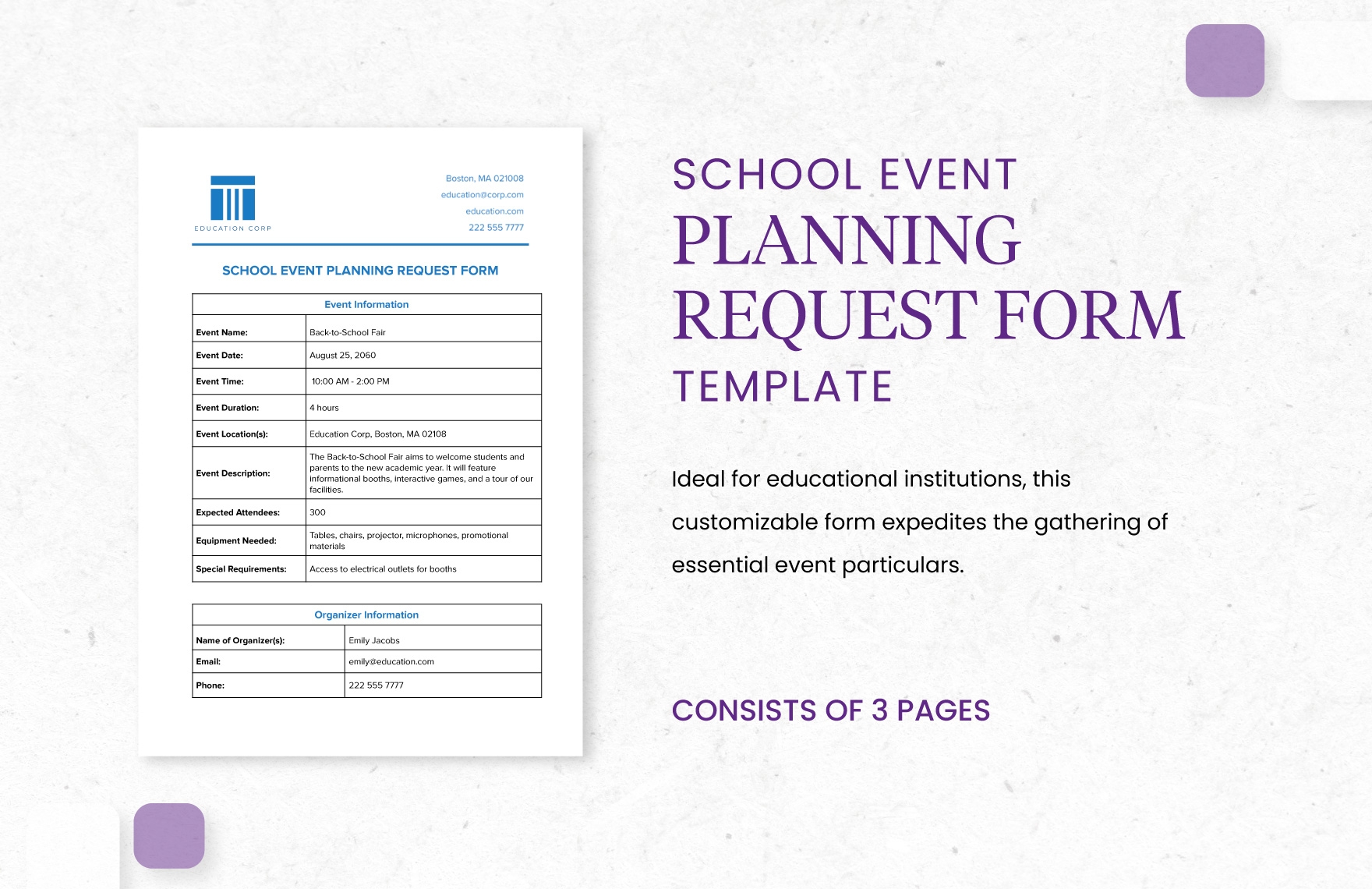 School Event Planning Request Form Template In Word PDF Google Docs Download Template