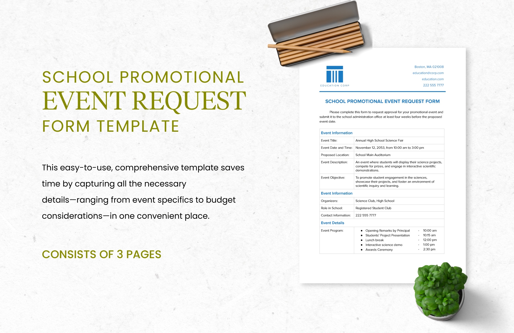 School Promotional Event Request Form Template In Word PDF Google Docs Download Template