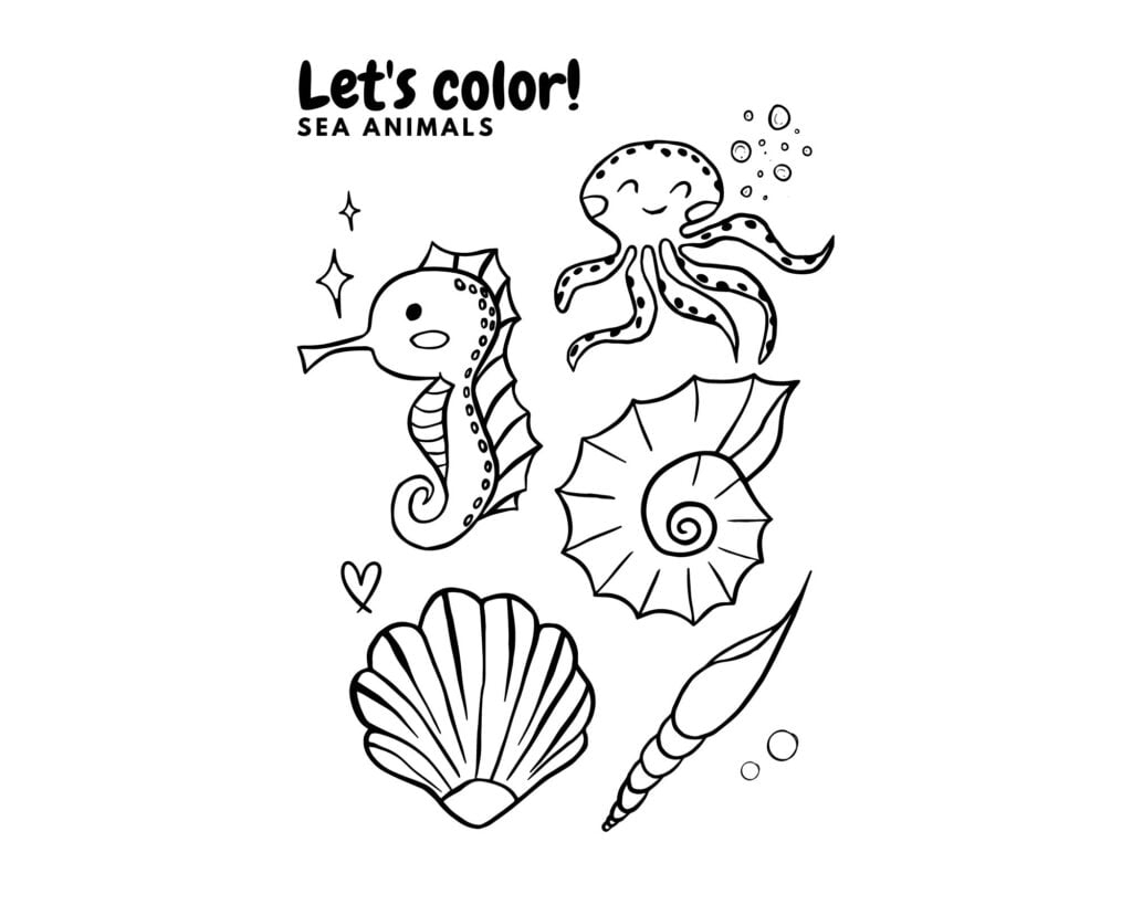 coloring pages sea animals