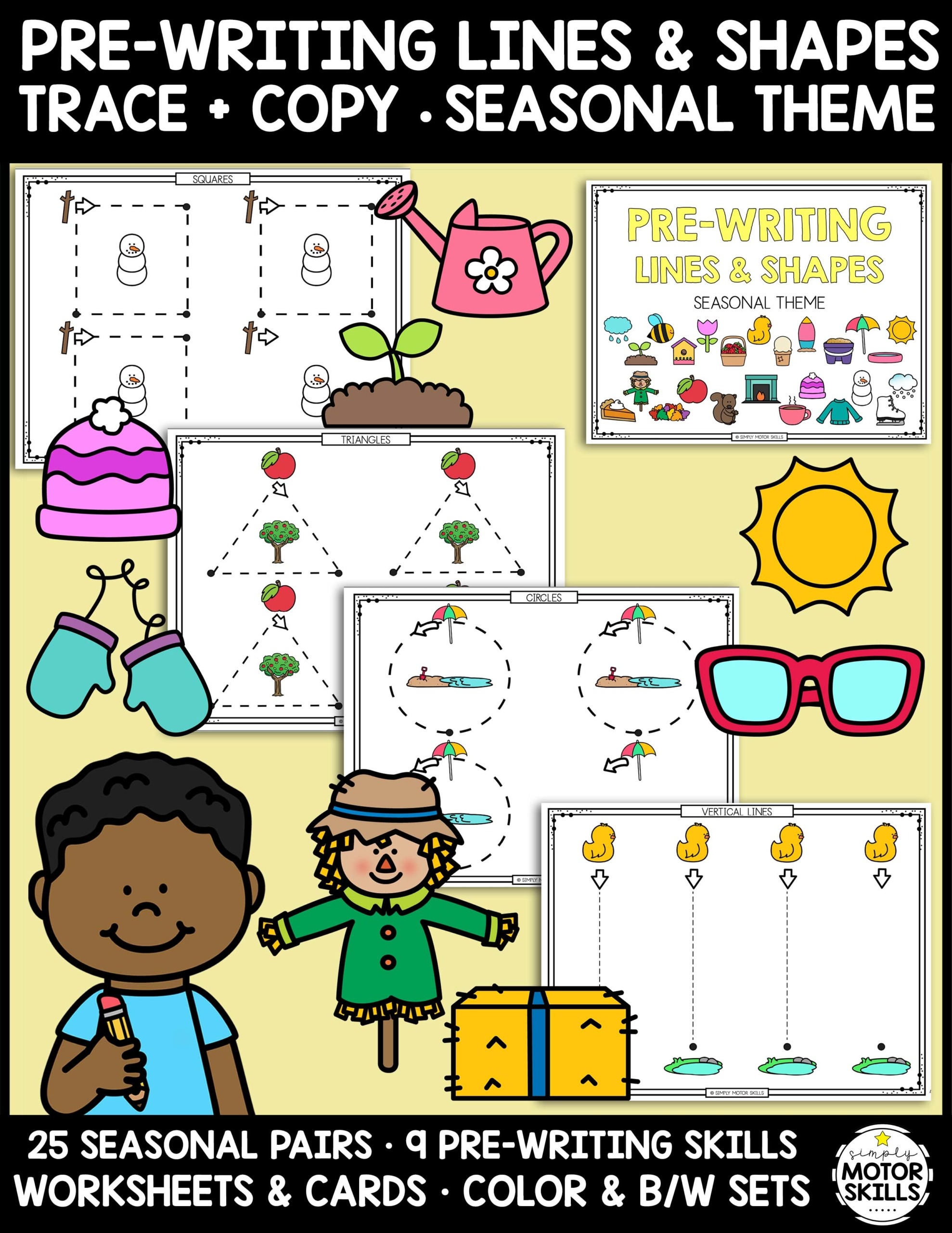 Seasonal Prewriting Worksheets Your Therapy Source
