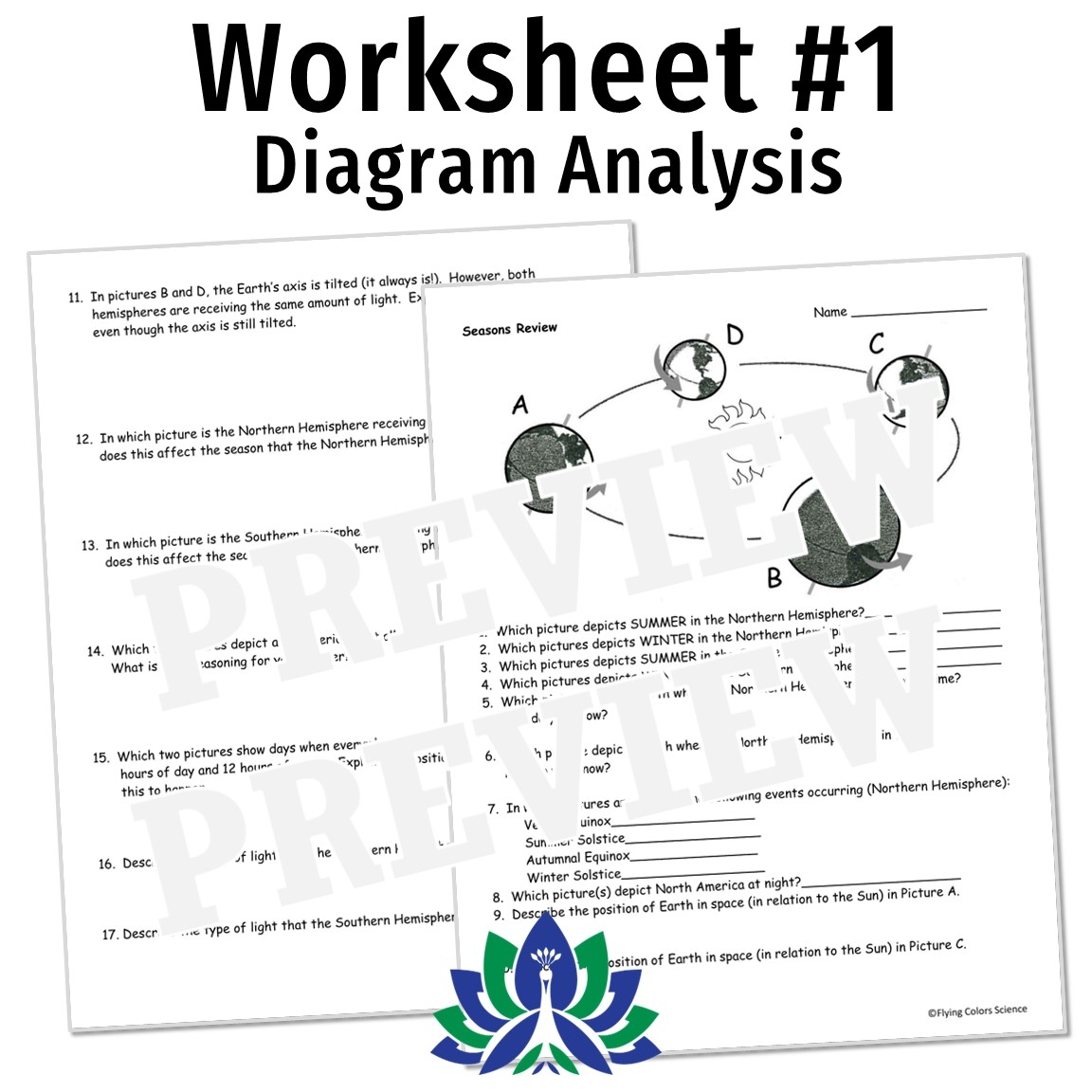 Seasons Worksheets Bundle Set Of 4 Flying Colors Science