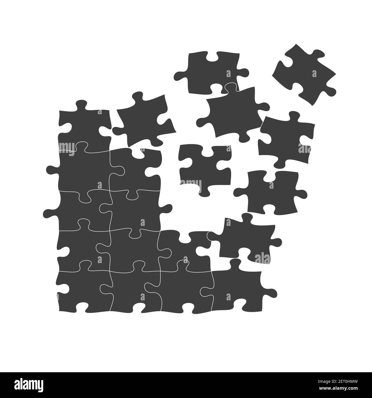 Set Of 30 Puzzle Pieces Jigsaw Puzzle Blank Template Vector Illustration Stock Vector Image U0026 Art Alamy