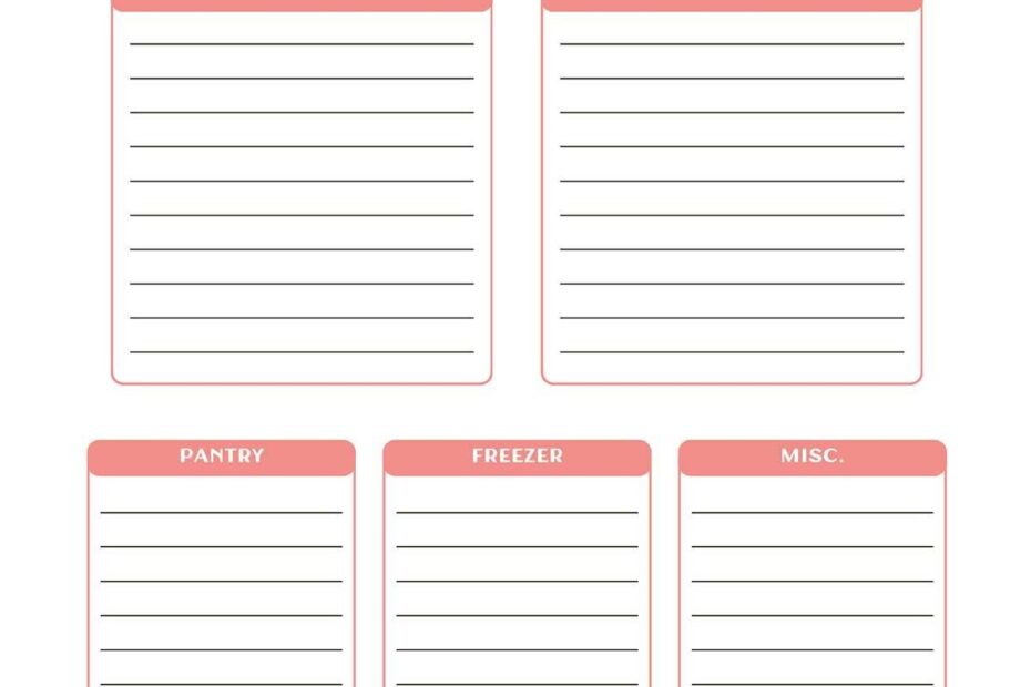 Shopping List Template Culinary Hill
