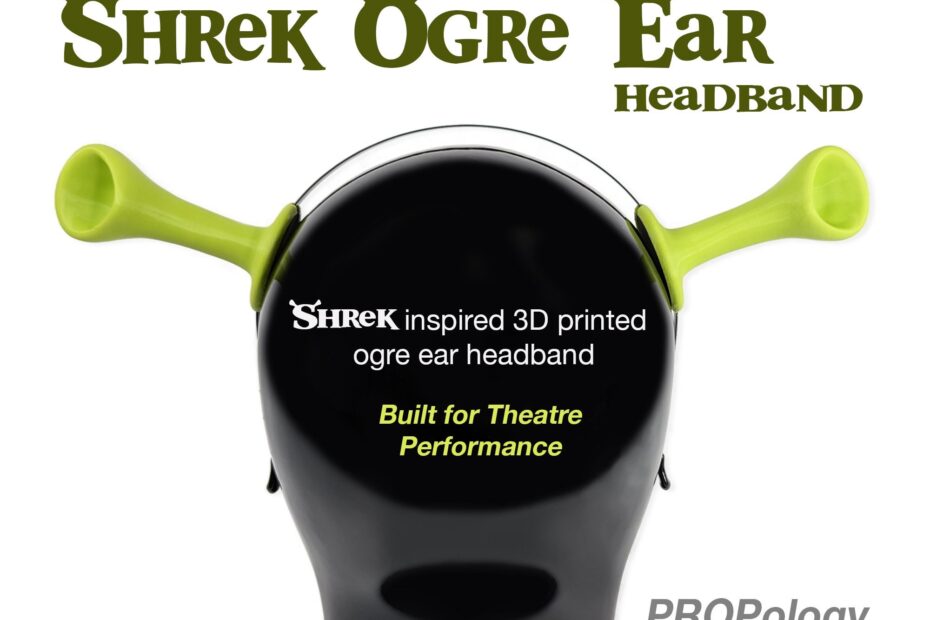 Shrek Ogre Ear Headband Shrek Ears Headband 3D Printed Adult junior Size Hard Plastic pla One Pair Black METAL Headband Etsy