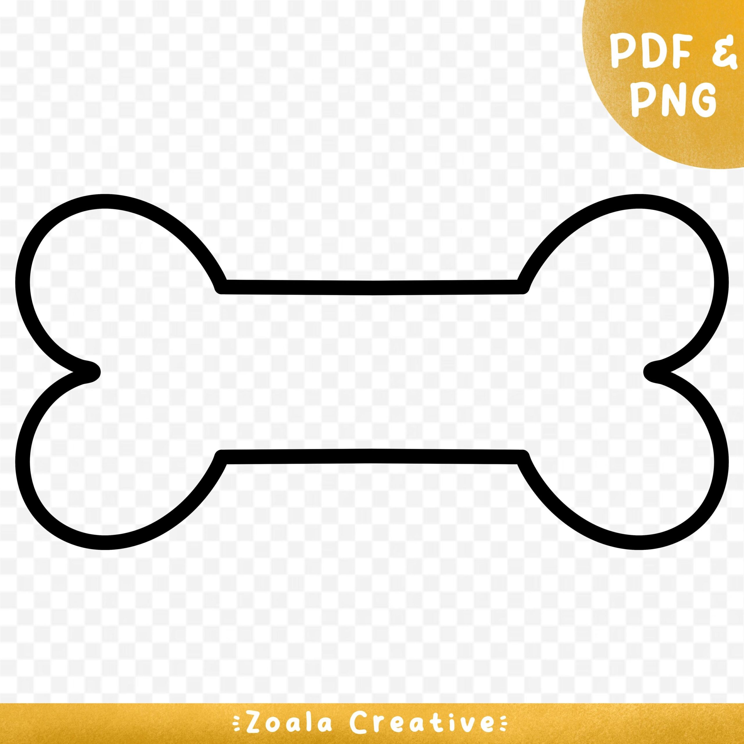 Simple Black Dog Bone Outline Template DIY Craft And Daycare Activities Printable Solid Black Art For Teachers And PNG Basic Stencil Etsy