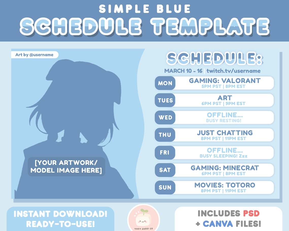 free stream schedule template
