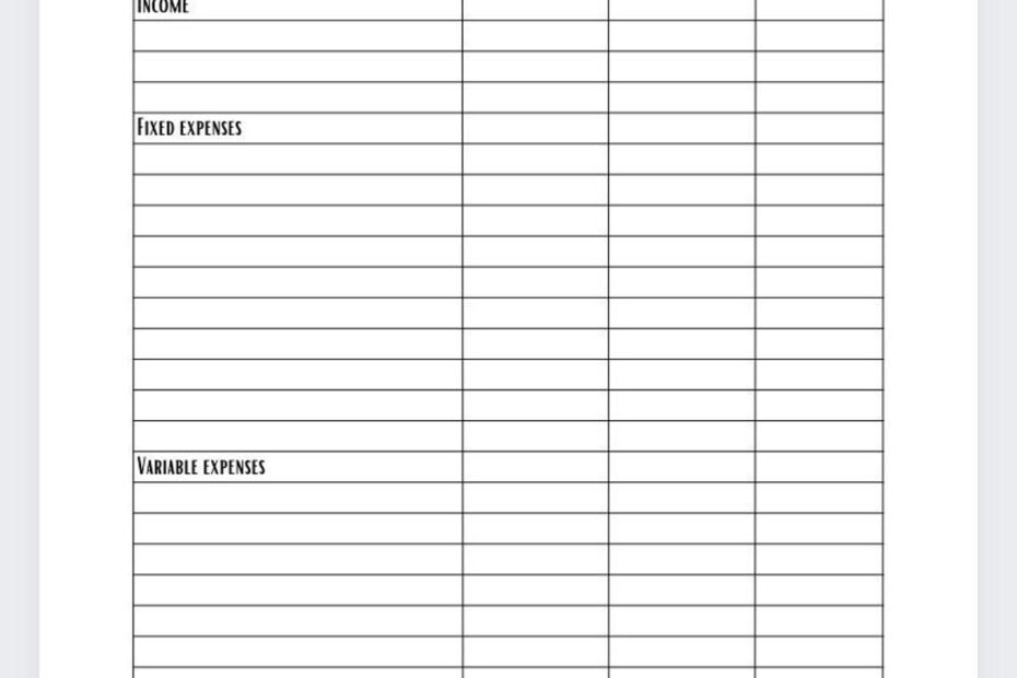 Simple Budget Worksheet Etsy