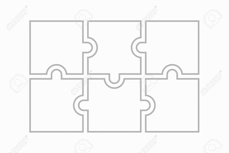 Six Blank Puzzle Pieces Puzzle For Web Information Or Presentation Design Infographics White Puzzle On White Background Royalty Free SVG Cliparts Vectors And Stock Illustration Image 154072504