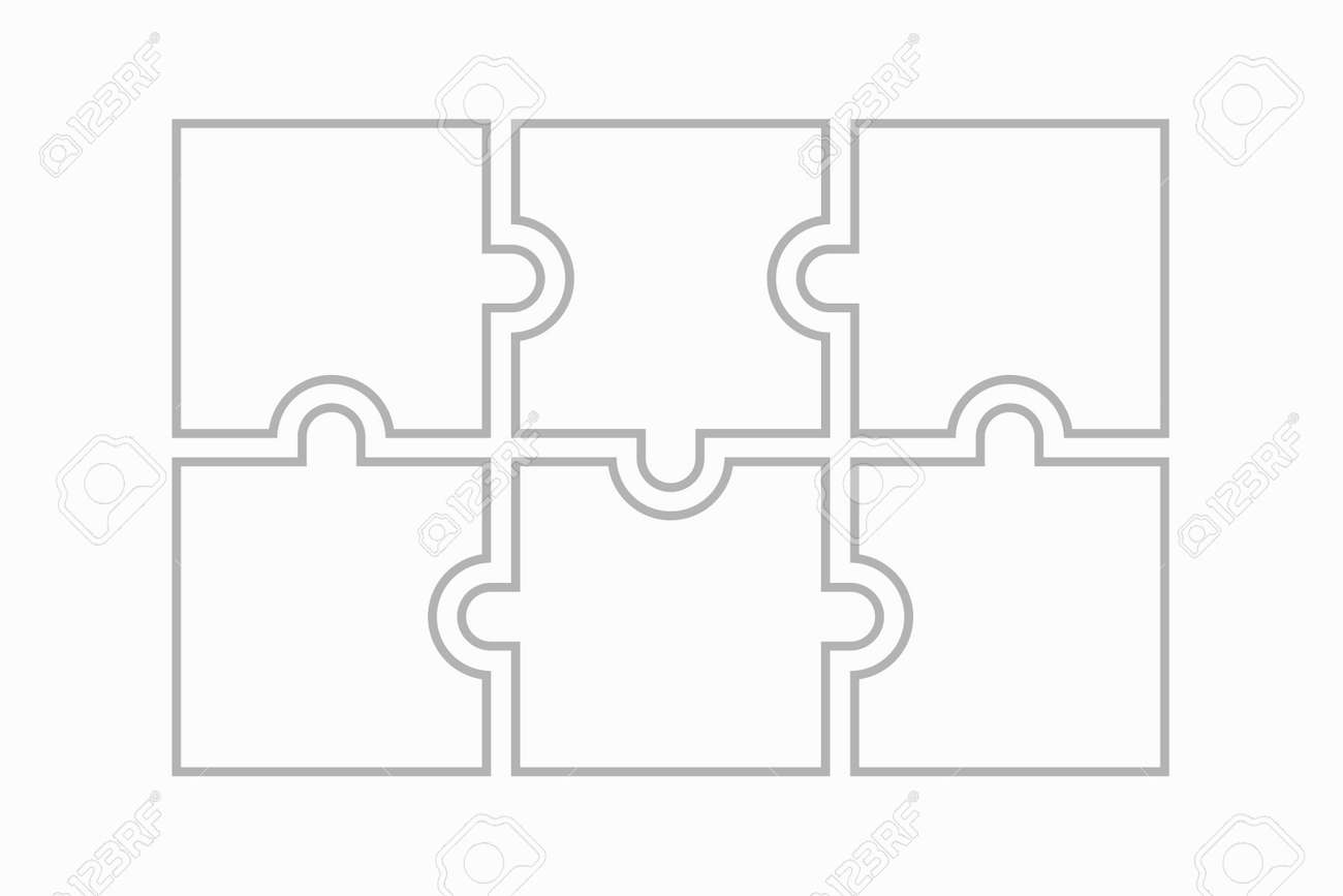 Six Blank Puzzle Pieces Puzzle For Web Information Or Presentation Design Infographics White Puzzle On White Background Royalty Free SVG Cliparts Vectors And Stock Illustration Image 154072504 