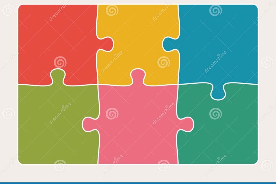 Six Connected Jigsaw Puzzle Parts Infographic Template With Matching Pieces Teamwork Concept Stock Vector Illustration Of Text Piece 281169536