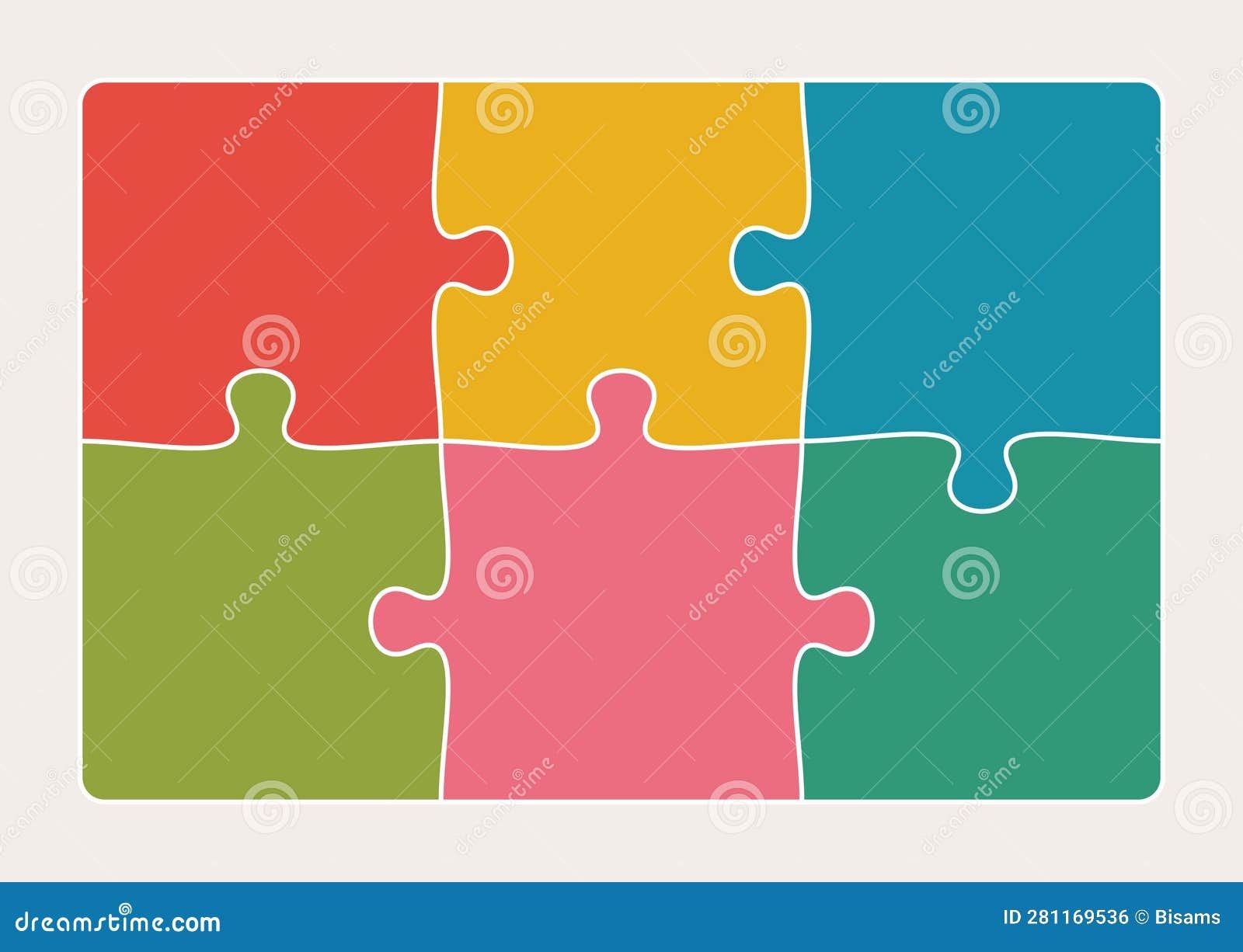 Six Connected Jigsaw Puzzle Parts Infographic Template With Matching Pieces Teamwork Concept Stock Vector Illustration Of Text Piece 281169536