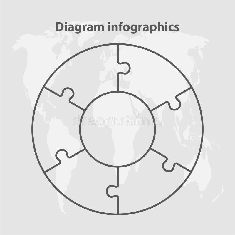 Six Piece Circle Puzzle Stock Illustrations 181 Six Piece Circle 