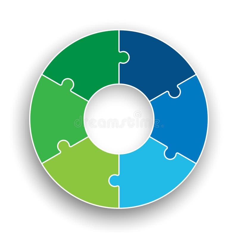 6 piece circle puzzle template