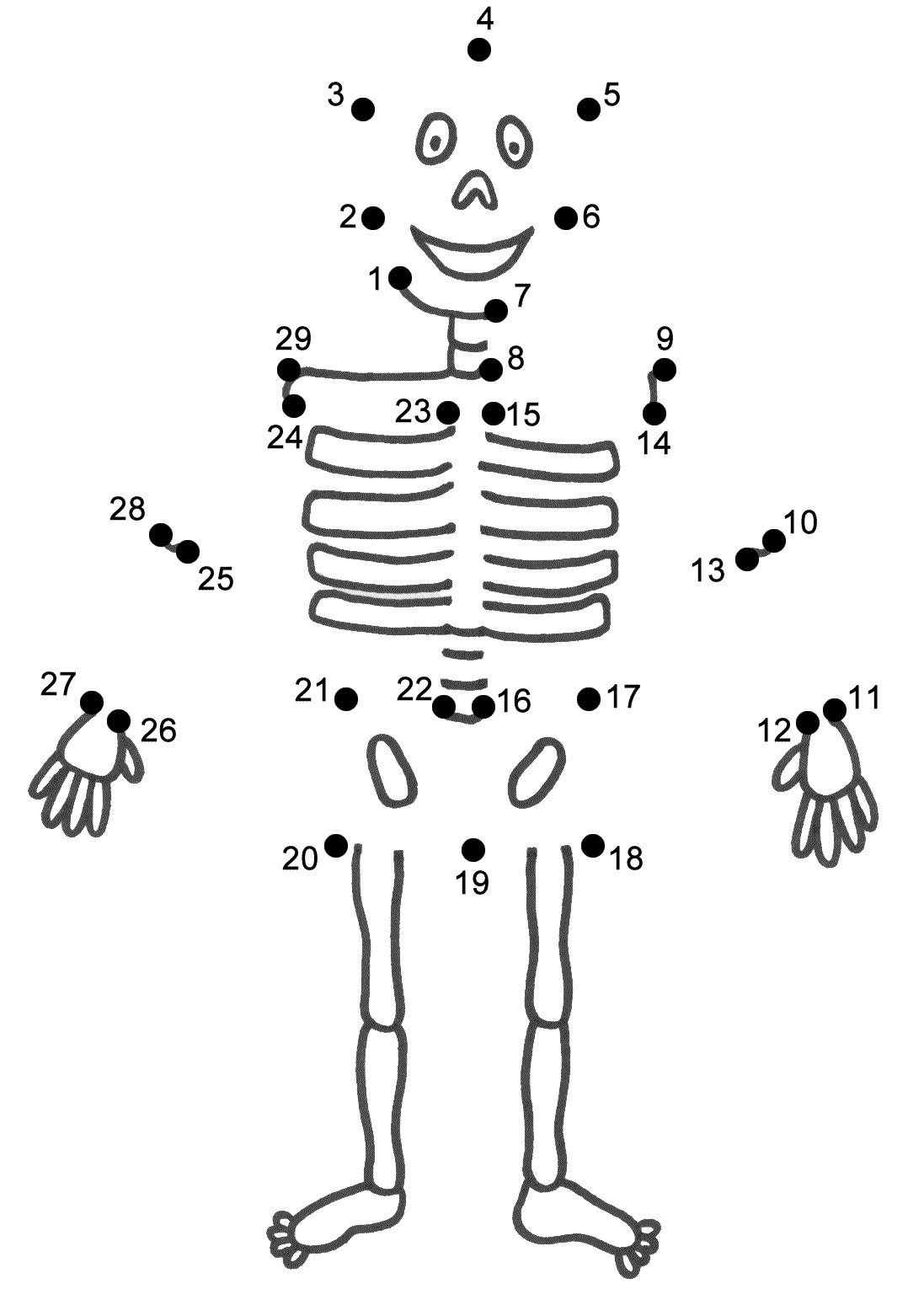 Skeleton Connect The Dots Count By 1 s Halloween 