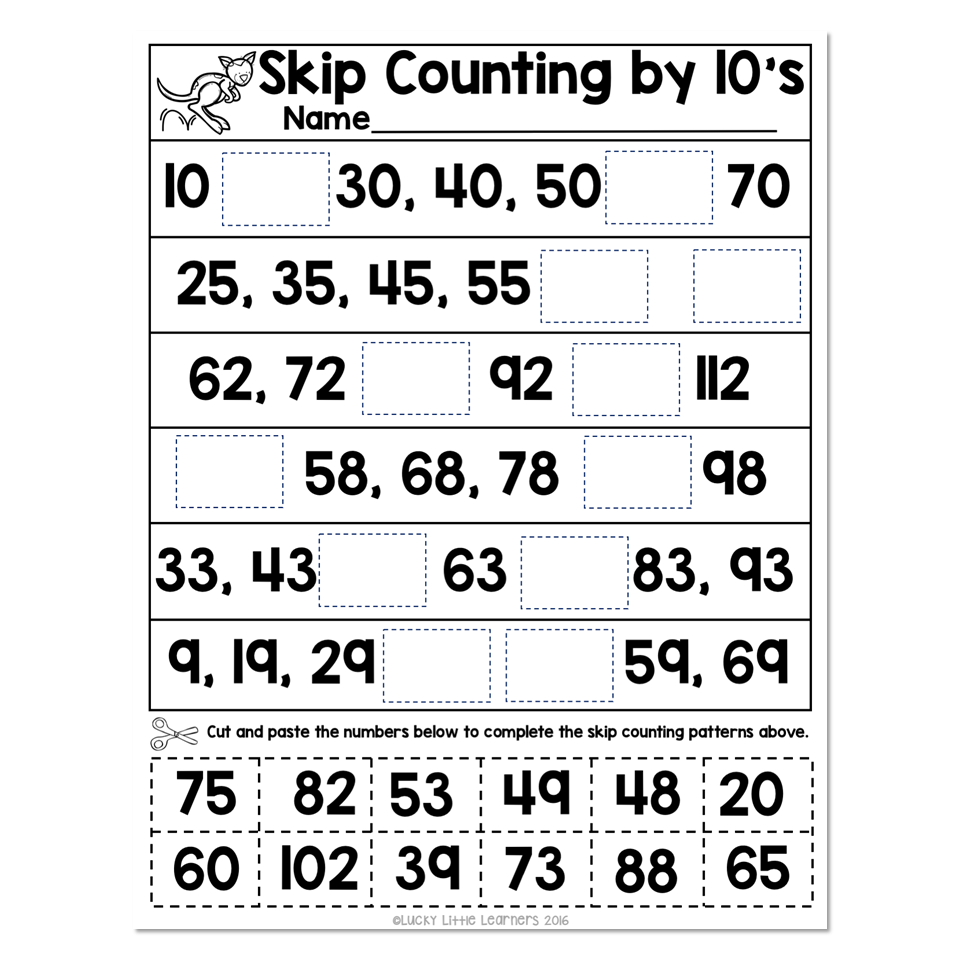 Skip Counting Number Line Worksheet 1 Skip Counting By 10 