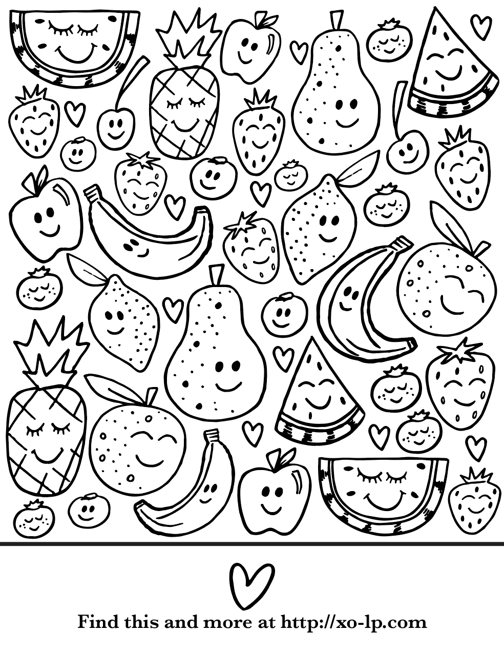 printable fruit coloring pages