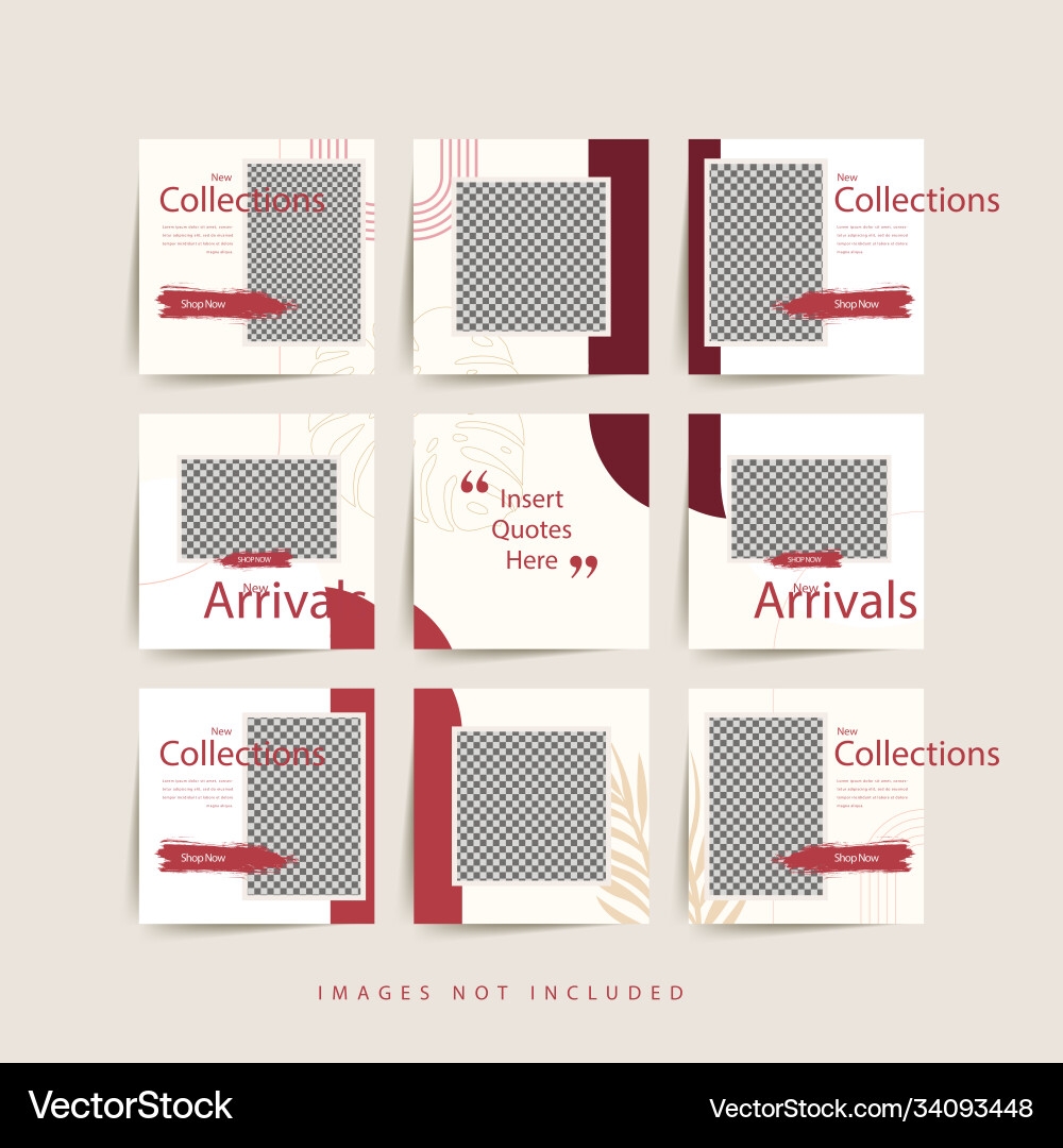 Social Media Puzzle Frame Grid Post Template Vector Image