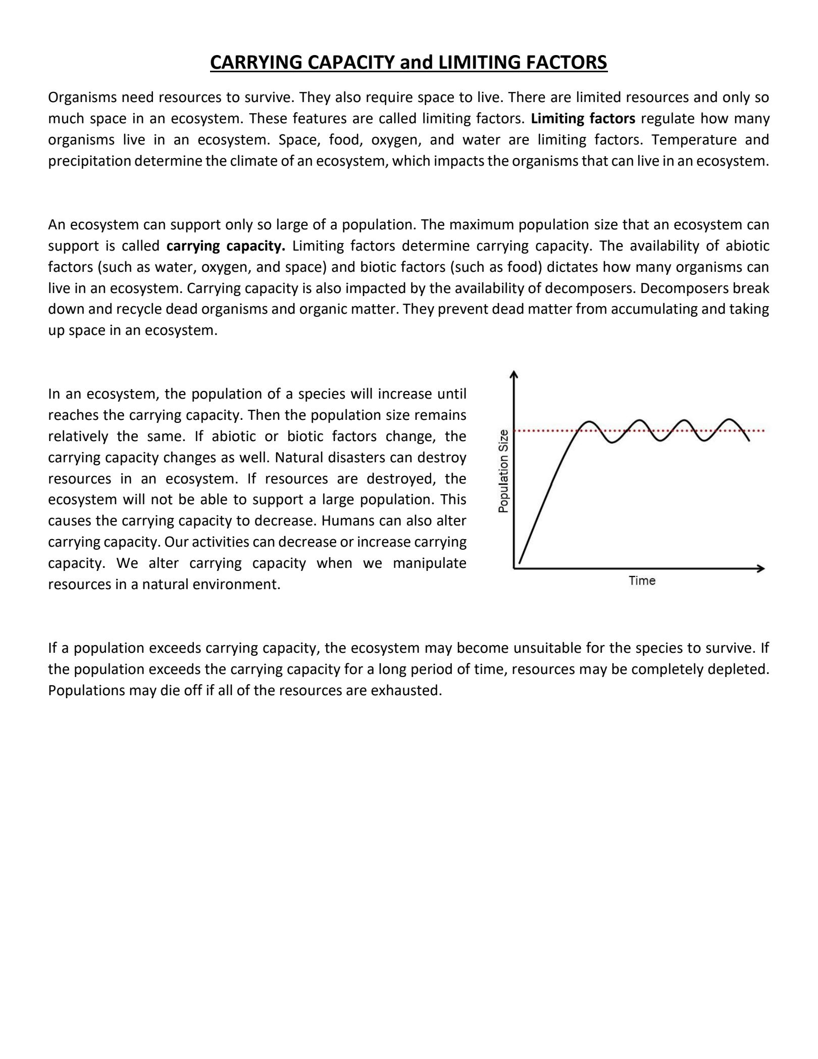 SOLUTION Carrying Capacity And Limiting Factors Assignment Worksheets Library