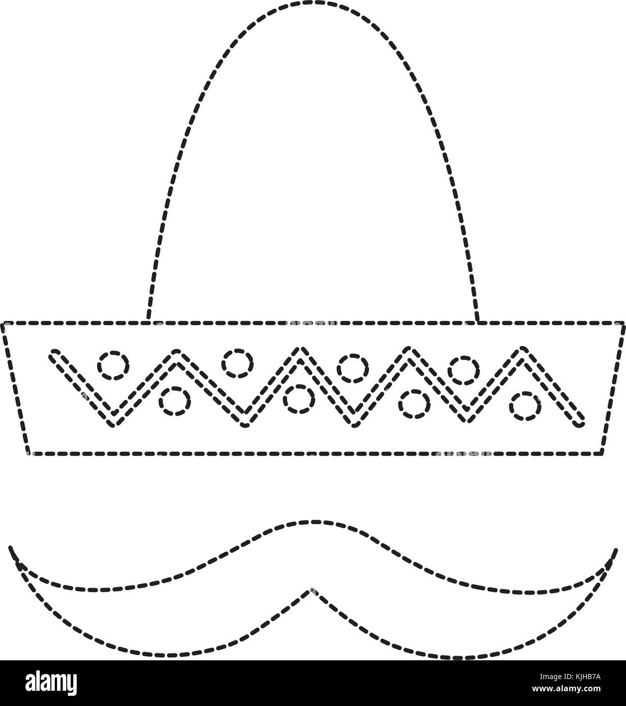 Sombrero Hat With Mustache Mexico Culture Icon Image Stock Vector Image U0026 Art Alamy