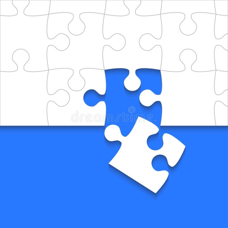 Some White Puzzles Pieces Blue Vector Jigsaw Stock Vector 