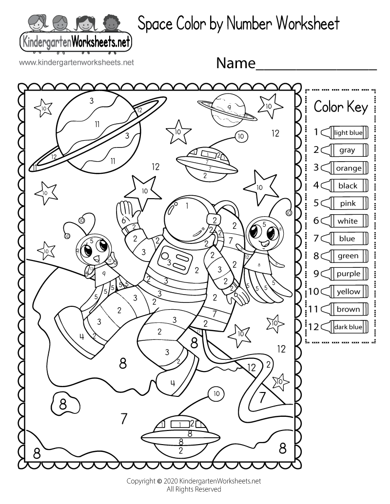 free printable easy color by number worksheets for kindergarten
