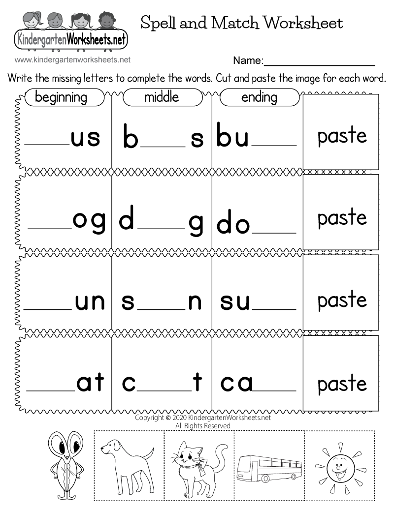 free spelling worksheets