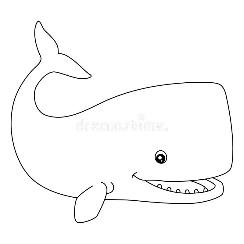 Sperm Whale Coloring Page Isolated For Kids Stock Vector Illustration Of Cute Color 238188828