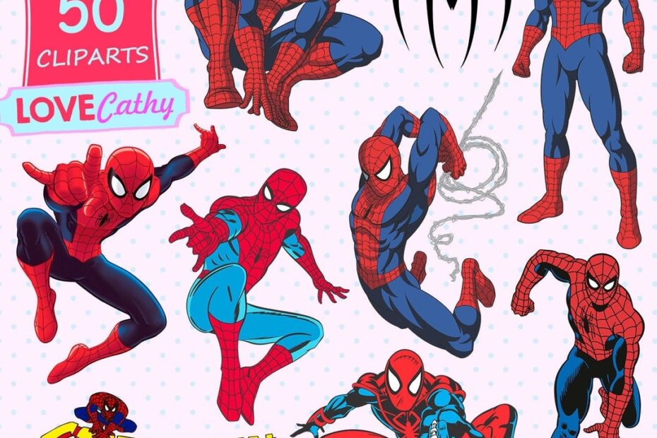 Spiderman Clipart Digital PNG Printable Party Decoration Instant Download Etsy