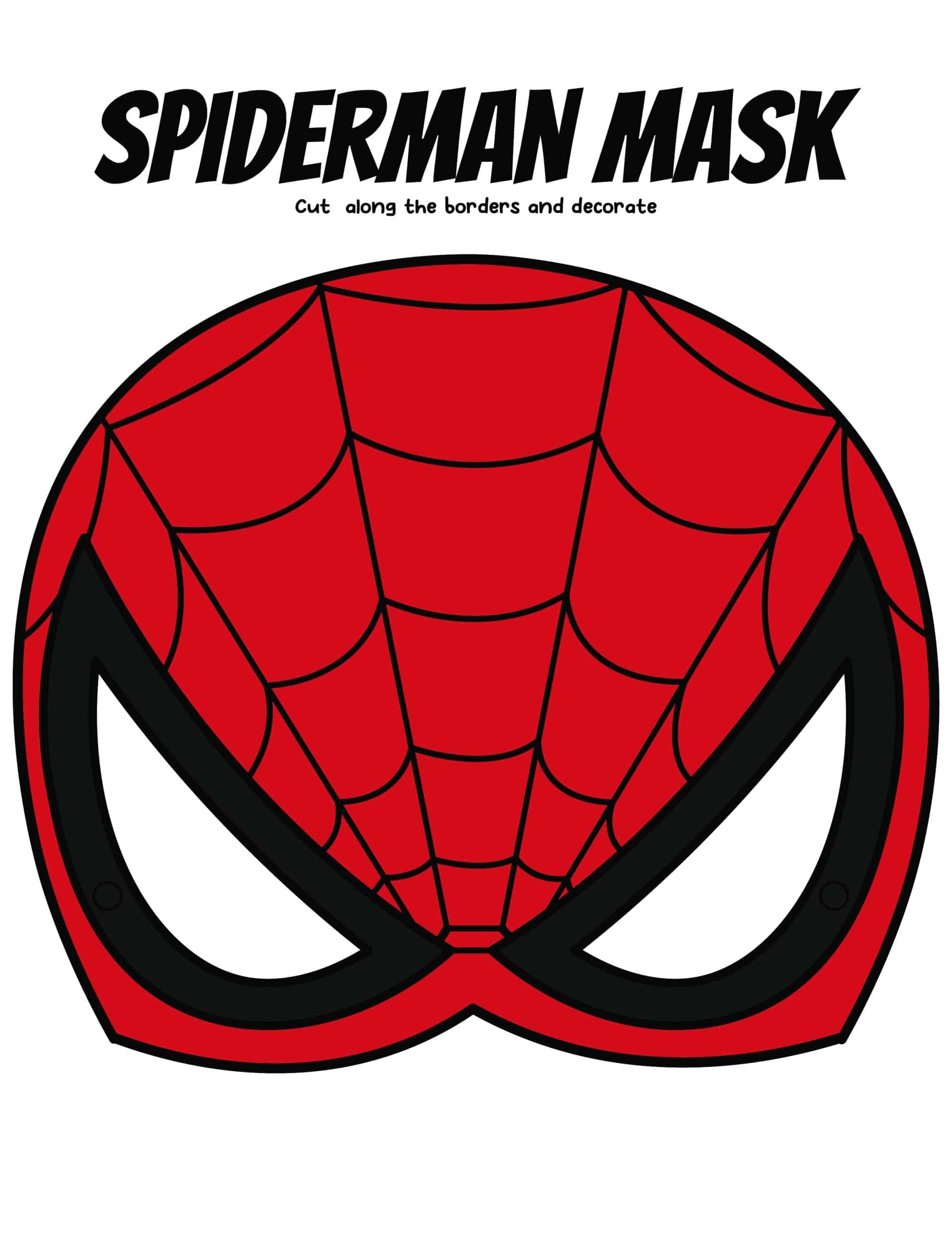 Spiderman Mask Template Free Printable 24hourfamily