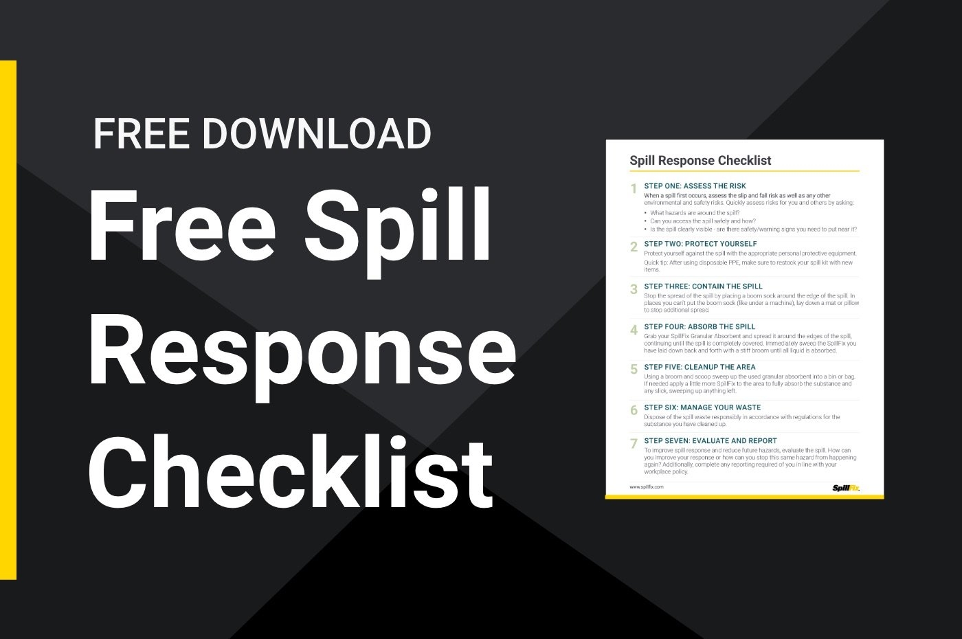 Spill Response Checklist Free Poster