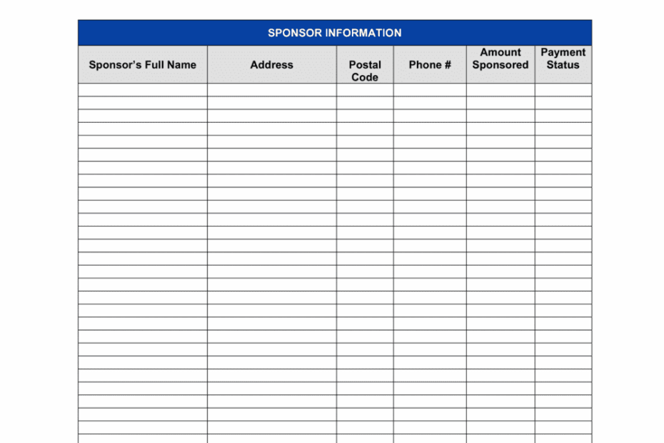 Sponsorship Form Template