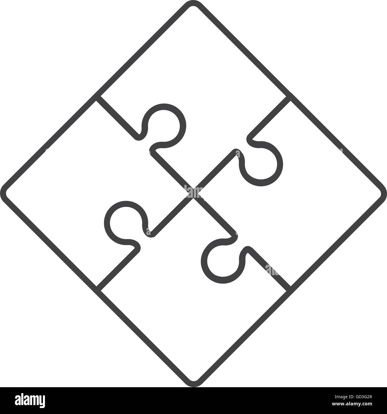 Square In Four Puzzle Pieces Icon Stock Vector Image U0026 Art Alamy