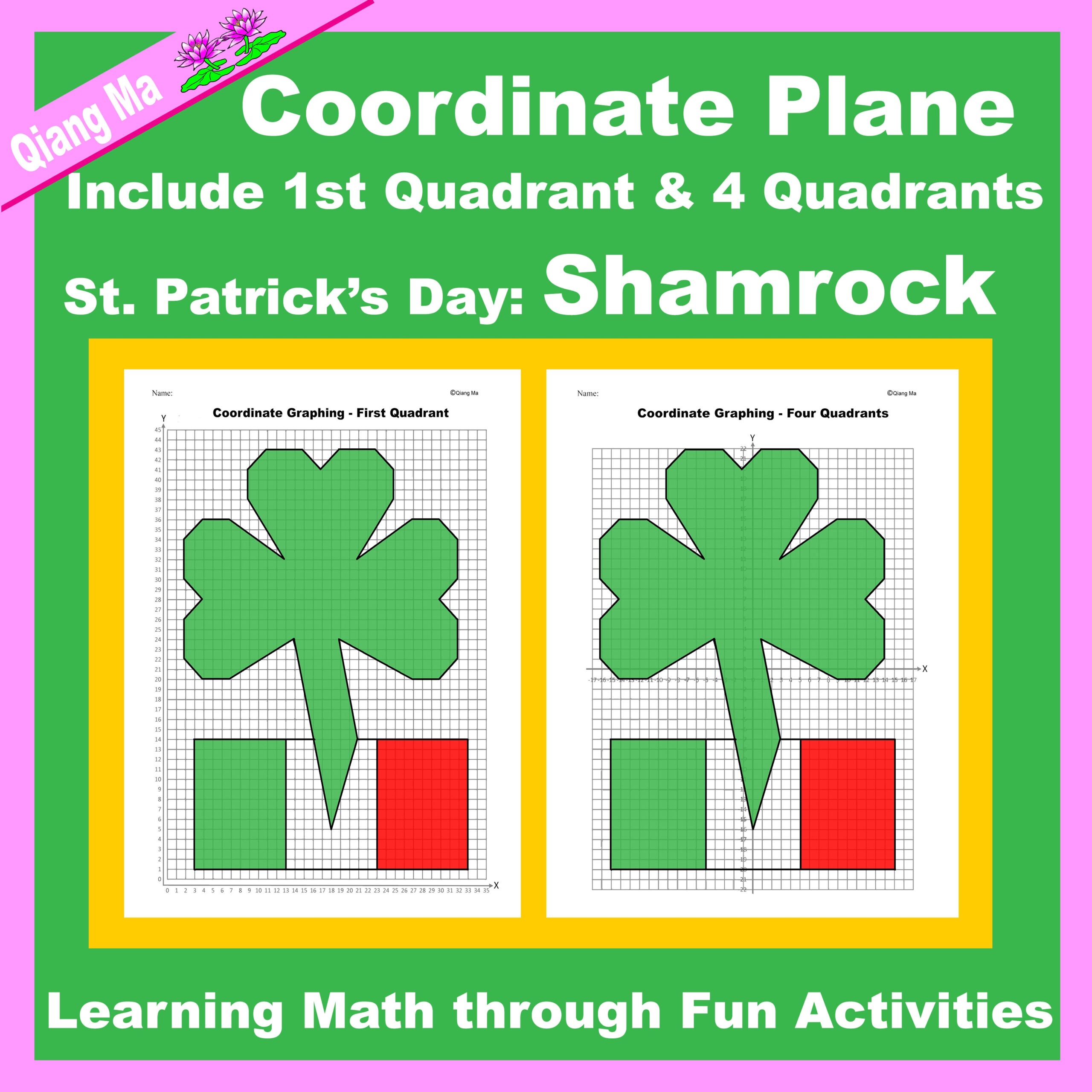 St Patrick s Day Coordinate Plane Graphing Picture Shamrock 