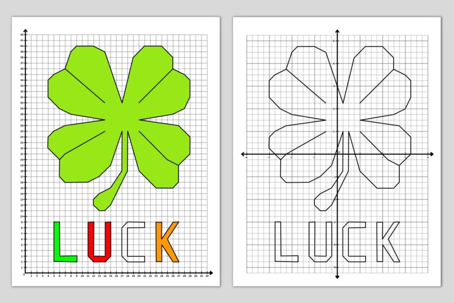 St Patrick s Day Shamrock Coordinate Graphing Plotting Points