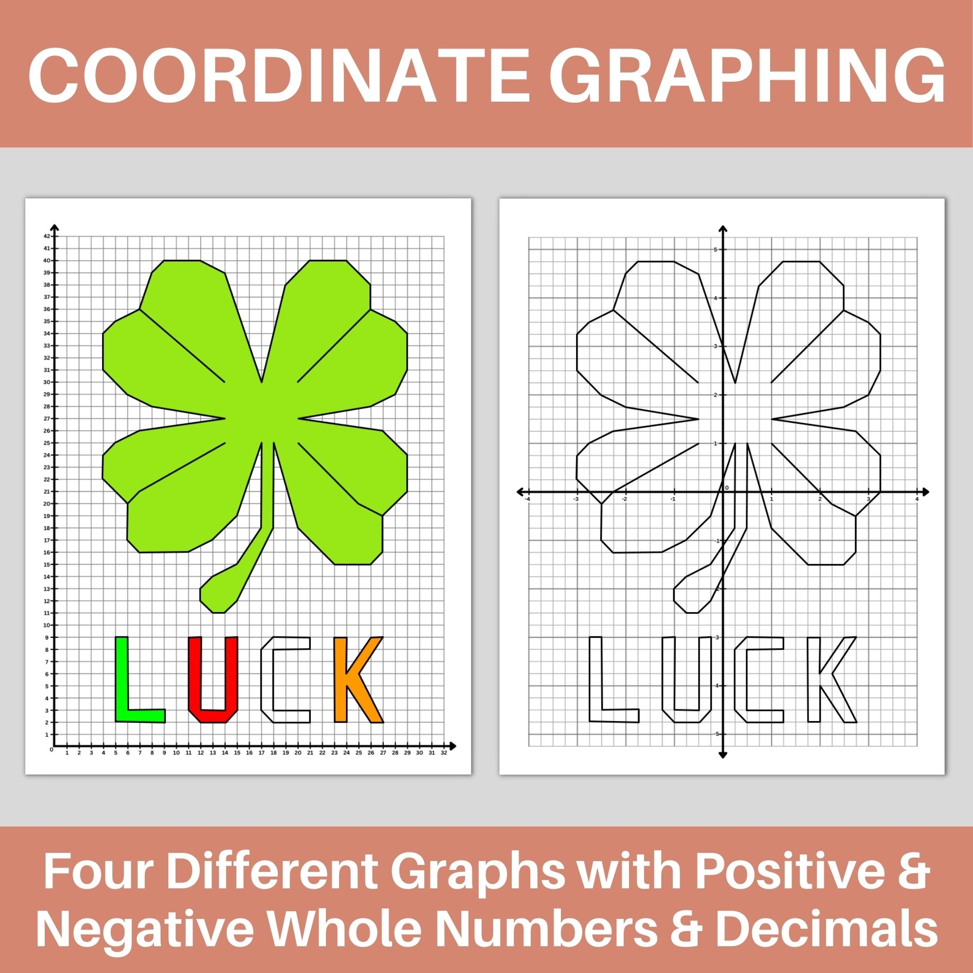 St Patrick s Day Shamrock Coordinate Graphing Plotting Points 