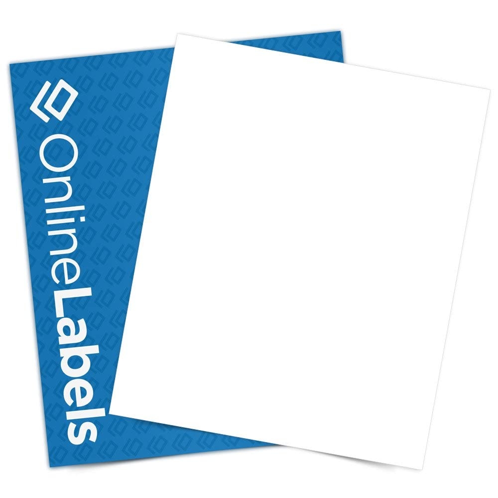 Sticker Paper 100 Sheets White Matte 8 5 X 11 Full Sheet Label Inkjet Or Laser Printer Online Labels