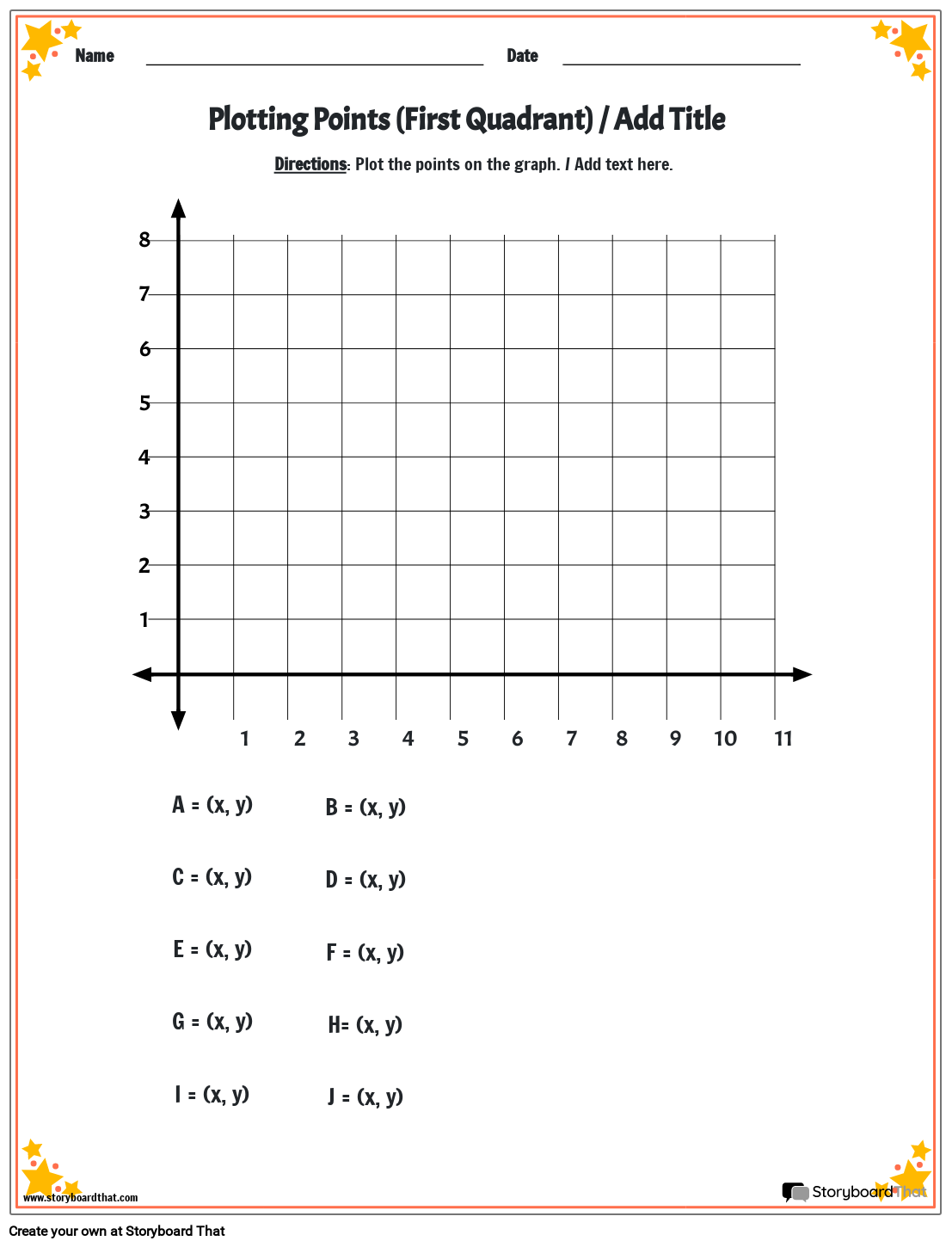 graphing on the coordinate plane worksheet