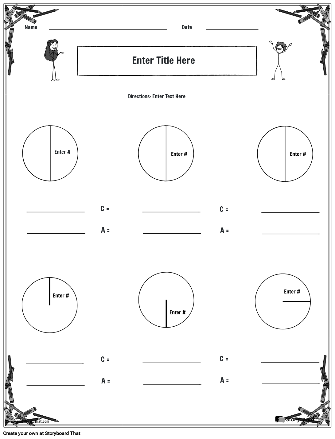 Storyboard That Free Circle Area U0026 Circumference Worksheets